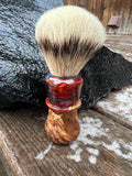 #25 Silver Tip Maple Burl & Resin Shaving Brush