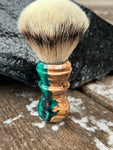 #23 Silver Tip Maple Burl and Teal Resin Shaving Brush