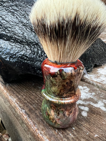 #27 High Mountain Dyed Spalted Maple Burl & Resin Shaving Brush